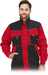 BLUZA OCHRONNA LHOLLMAN LH-FMN-J; CZERWONO-CZARNO-SZARY (XXXL) - Odzież robocza - miniaturka - grafika 1