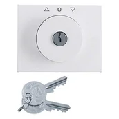 Klawisze i ramki - Hager polo K.1 Płytka czołowa z kluczykiem do łącznika żaluzjowego obrotowego, biały 1079720900 1079720900 - miniaturka - grafika 1