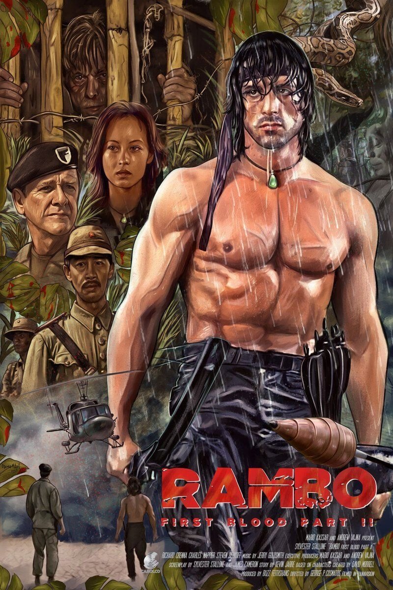 PUZZLE Rambo Arnold Schwarzenegger + IMIĘ Pudełko 120 el.