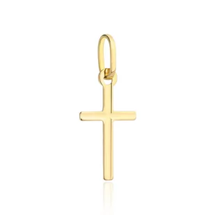 Złoty krzyżyk delikatny żłobiony mały - Biżuteria religijna - miniaturka - grafika 1