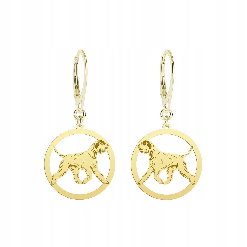 Kolczyki Złote z psem Sznaucer SREBRO 925 Prezent Kobieta GRAWER GRATIS