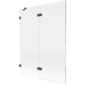 Parawany nawannowe - Mexen Lunar parawan nawannowy 2-skrzydłowy lewy 130 x 150 cm, transparent, gun gray szczotkowany - 897-130-100-66-00-L - miniaturka - grafika 1