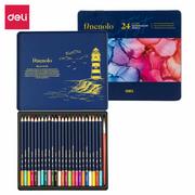Przybory szkolne - Kredki ołówkowe akwarelowe Deli seria FINENOLO 24 kolory metalowe opakowanie - miniaturka - grafika 1