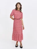 Sukienki - Casualowa czerwona sukienka maxi - miniaturka - grafika 1