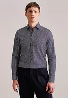 Koszule męskie - Seidensticker Męska koszula slim fit z długim rękawem, granatowy, 44 - miniaturka - grafika 1