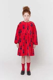 Sukienki i spódniczki dla dziewczynek - Bobo Choses sukienka dziecięca kolor czerwony mini rozkloszowana - grafika 1