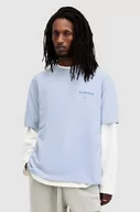 Koszulki męskie - AllSaints t-shirt bawełniany ACCESS SS CREW męski kolor niebieski z nadrukiem M038PA - miniaturka - grafika 1