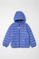 Kurtki i płaszcze dla chłopców - EA7 Emporio Armani kurtka puchowa dziecięca kolor niebieski - miniaturka - grafika 1