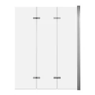 Parawany nawannowe - ADNaturalnie Parawan nawannowy trzyczęściowy składany SAJNO 120x150 cm szkło transparentne wykończenie CHROM z powłoką NANO SPW-003-120CH - miniaturka - grafika 1