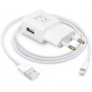 Ładowarka ścienna USB 1,5 A i kabel Lightning do szybkiego ładowania iPhone'a / iPada - biała - Ładowarki do telefonów - miniaturka - grafika 1