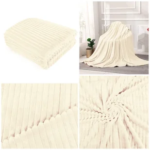 Koc 160 x 200 Mikrofibra Tłoczona Ardea Pasy 56 - Koce - miniaturka - grafika 9