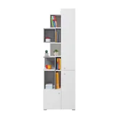 Regały - Szafka z Regałem SI4 Sigma Meblar Biały Lux / Beton - miniaturka - grafika 1