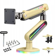 Uchwyty do monitorów - Blow F6-XD Sunrise Yellow Podświetlenie RGB Gamingowy mocny uchwyt biurkowy do dużych monitorów 32-60 cali - miniaturka - grafika 1