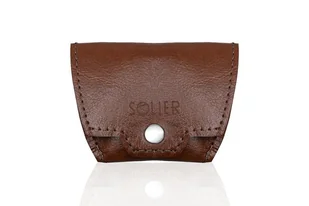 Skórzana bilonówka, portfel na monety SOLIER SA10 Brąz - Portfele - miniaturka - grafika 1
