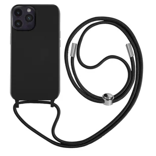 Półsztywne etui do iPhone'a 14 Pro ze smyczą o długości 80 cm, czarne - Etui i futerały do telefonów - miniaturka - grafika 1