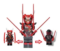 Klocki - Klocki figurka ludzik MR. E NINJA lub BIKER 4-miecze 2-główki kask - miniaturka - grafika 1