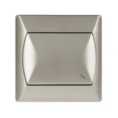 Wyłączniki światła i elektryczne - Ospel Włącznik schodowy AKCENT satynowy - miniaturka - grafika 1