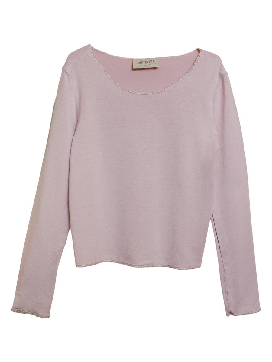 Dziewczęca bluzka z długim rękawem różowa Olimpias r.170