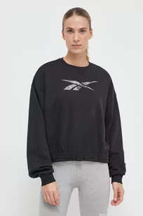 Reebok bluza MODERN SAFARI damska kolor czarny z nadrukiem - Bluzy damskie - miniaturka - grafika 1