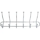 Wieszaki i stojaki - Wieszak na drzwi Malva z 12 hakami srebrny - miniaturka - grafika 1