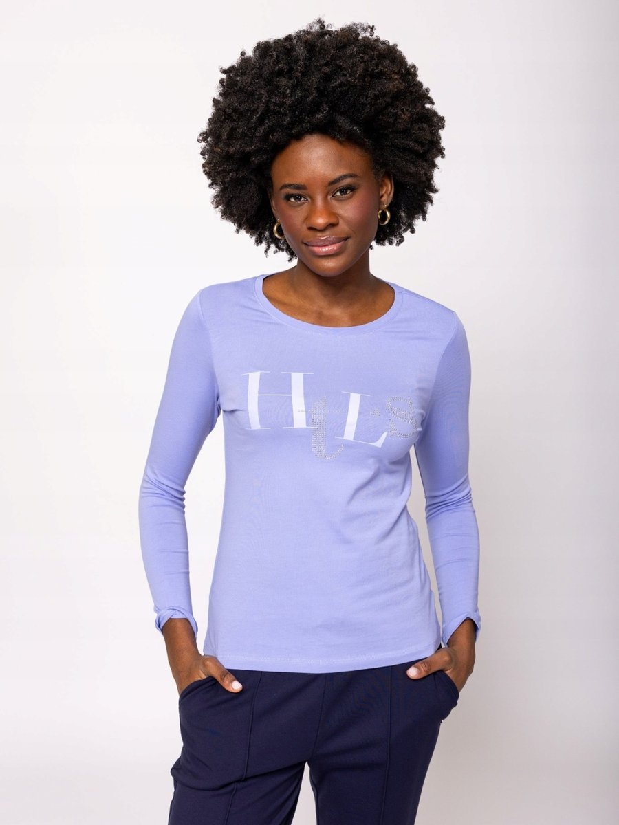 HEAVY TOOLS DAMSKA BLUZKA KOSZULKA Z DŁUGIM RĘKAWEM CAMILLA LAWENDOWA S