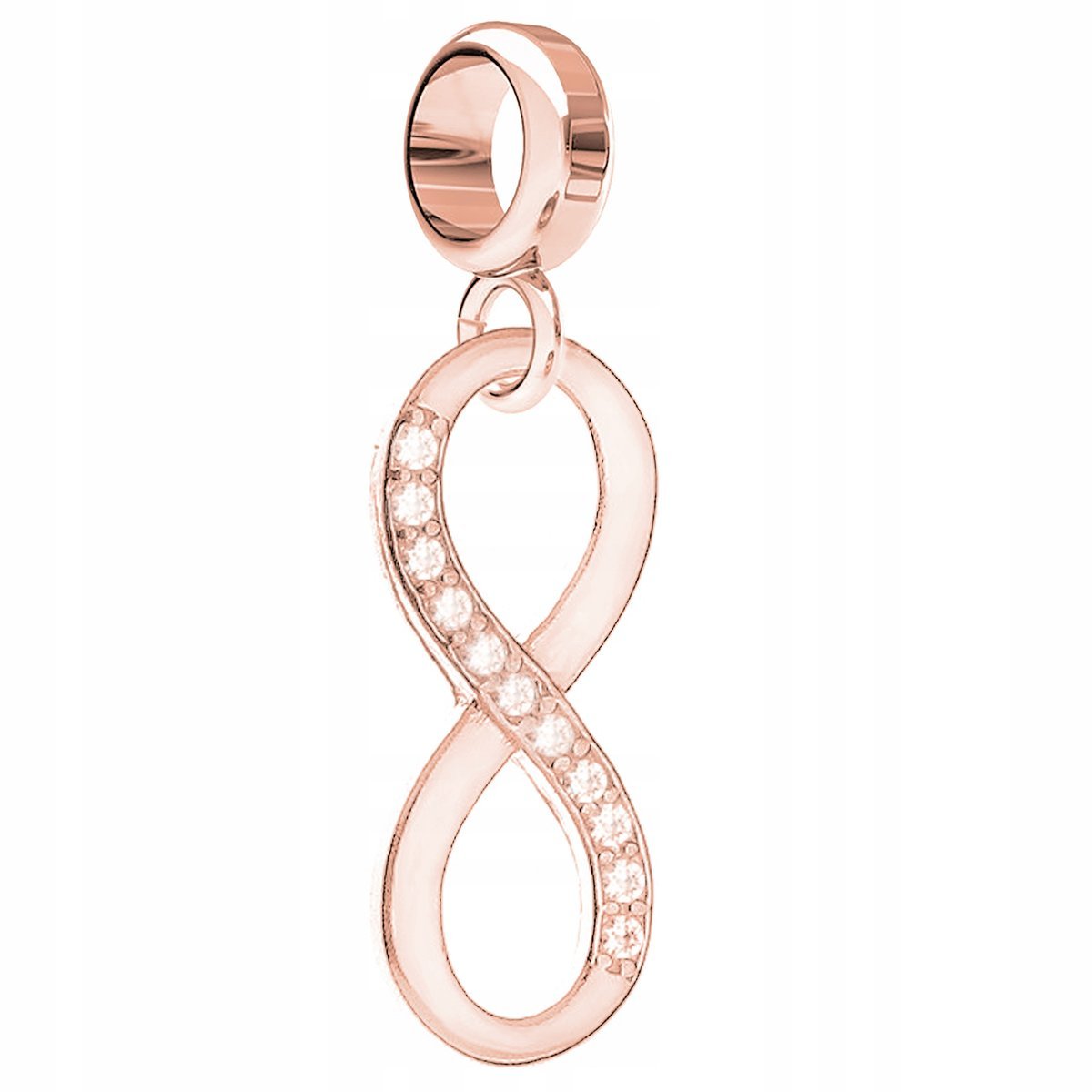 Charms Pozłacany Znak z Nieskończonością Symbol Infinity Ósemka SREBRO 925