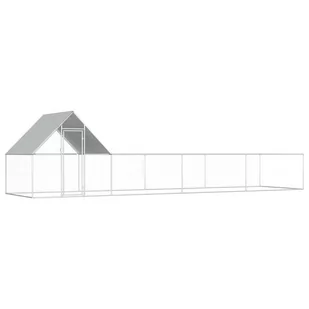 VidaXL Woliera dla kur, 8 x 2 x 2 m, galwanizowana stal 144558         VidaXL - Akcesoria do hodowli zwierząt - miniaturka - grafika 1