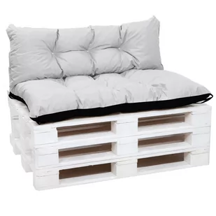 Poduszki na palety na zewnątrz - SET: 40x120 cm + 80x120 cm - siedzisko na europalety nadające się do prania jasno szary - Poduszki ogrodowe - miniaturka - grafika 1