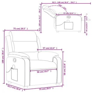 Rozkładany fotel masujący, szary, obity sztuczną skórą - Fotele Rozkładany fotel masujący, szary, obity sztuczną skórą - Fotele - miniaturka - grafika 13