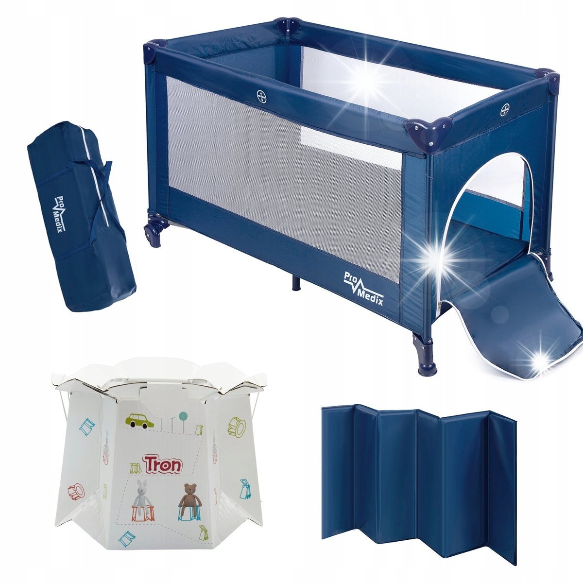 Łóżeczko turystyczne dla dzieci składane kojec i 10x podróżny nocnik tron