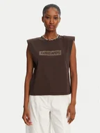 Koszulki i topy damskie - Patrizia Pepe T-Shirt 2M4423/J274-B825 Brązowy Regular Fit - miniaturka - grafika 1