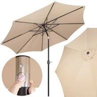 Parasole ogrodowe - Parasol ogrodowy, łamany z korbą 300 cm duży na balkon, taras beżowy - miniaturka - grafika 1