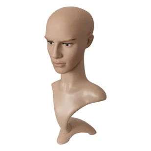 Manekin ekspozycyjny męski Bituxx beżowy na kapelusze czapki peruki - Manekiny wystawowe - miniaturka - grafika 2