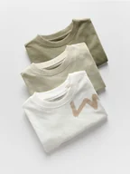 Koszulki dla chłopców - Reserved - Bawełniany t-shirt 3 pack - ciemnozielony - miniaturka - grafika 1