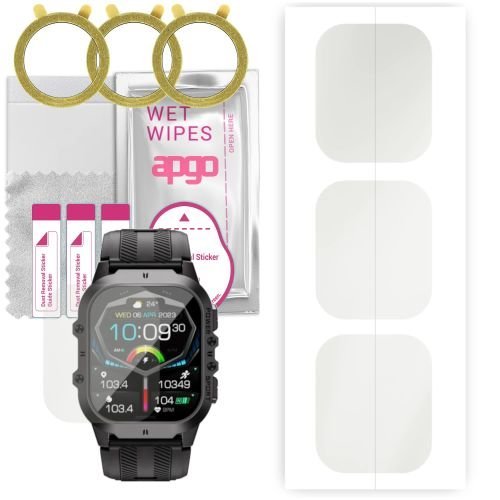 3x folia ochronna hydrożelowa MATOWA do Oukitel BT20 - apgo Smartwatch Hydrogel MATTE Protection Ochrona na ekran smartwatcha