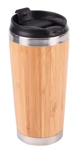 Podróżny kubek termiczny TAKE BAMBOO, brązowy, czarny, srebrny - Kubki termiczne - miniaturka - grafika 1