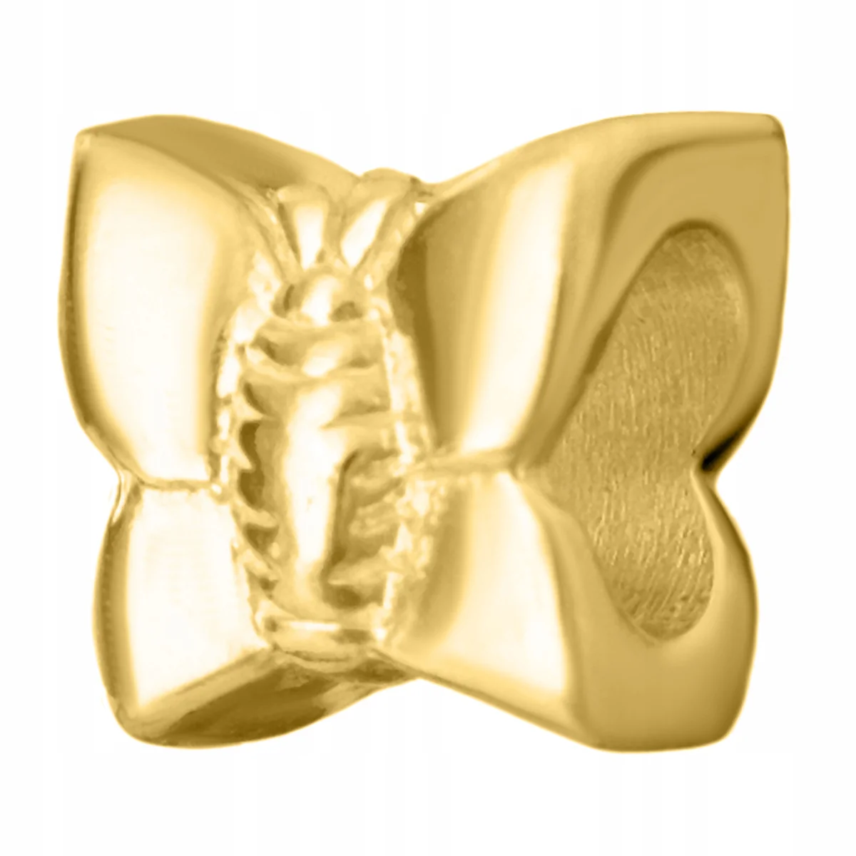 Złoty CHARMS Motyl Koralik z Motylem POZŁACANY 585 Owad Motylek SREBRO 925