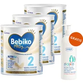 Mleko modyfikowane - Zestaw Bebiko Pro+ 2 Nutriflor Pro+, mleko następne, powyżej 6 miesiąca, 3 x 700 g + Ziajka, żel do mycia ciała i włosów dla dzieci, powyżej 6 miesiąca, 400 ml gratis - miniaturka - grafika 1