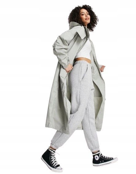 ASOS DESIGN DLA WYSOKICH PŁASZCZ DAMSKI SZARY CASUAL 38 12AA