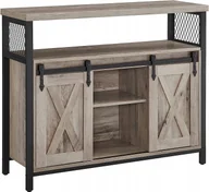 Komody - Komoda z 2 przesuwnymi drzwiami szaroczarna Loft - miniaturka - grafika 1