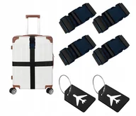 Akcesoria podróżnicze - ZESTAW 4x PAS DO WALIZKI ZABEZPIECZAJĄCY SPINAJĄCY + 2x IDENTYFIKATOR - miniaturka - grafika 1