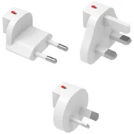 Ładowarki do telefonów - Adapter podróżny 4smarts Worldplug do GaN Flex, Hybrid Charger 6in1, FlatPlug Slim (UK, EU, AU) 3 szt biały - miniaturka - grafika 1
