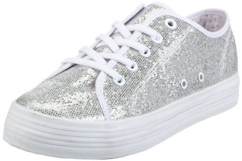 s.Oliver Casual 5-5-53214-30 dziewczęce sneakersy, srebrny - Srebrny brokat 942-36 EU