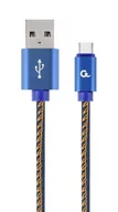 Kable komputerowe i do monitorów - Kabel USB 2.0 - typ C (AM/CM) 1m oplot tekstylny złącze kątowe Gembird - miniaturka - grafika 1