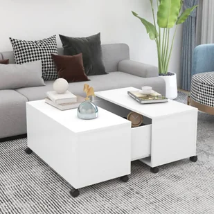 vidaXL vidaXL Stolik kawowy, biały, 75x75x38 cm, płyta wiórowa - Ławy i stoliki kawowe - miniaturka - grafika 1