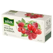 Herbata - Vitax BAHLSEN Herbata ziołowo-owocowa Inspirations Malina Wiśnia 40g(20 torebek) - miniaturka - grafika 1