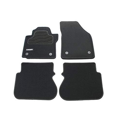 Volkswagen 2K1061441HA469 tekstylne dywaniki 4 x dywaniki z materiału welurowego, z dodatkowym wzmocnieniem w obszarze obcasa butów, mocowanie na zatrzask, zestaw 4 sztuk