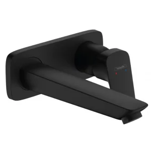 HANSGROHE 71220670 Logis Jednouchwytowa bateria umywalkowa ścienna, podtynkowa z wylewką 19,5 cm Czarny Matowy - Baterie umywalkowe - miniaturka - grafika 1