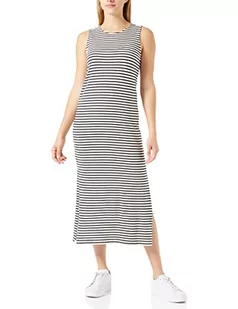 VERO MODA Sukienka damska VMFIONA SL O-Neck Dress VMA, Brzoza/paski: czarny, L - Sukienki - miniaturka - grafika 1
