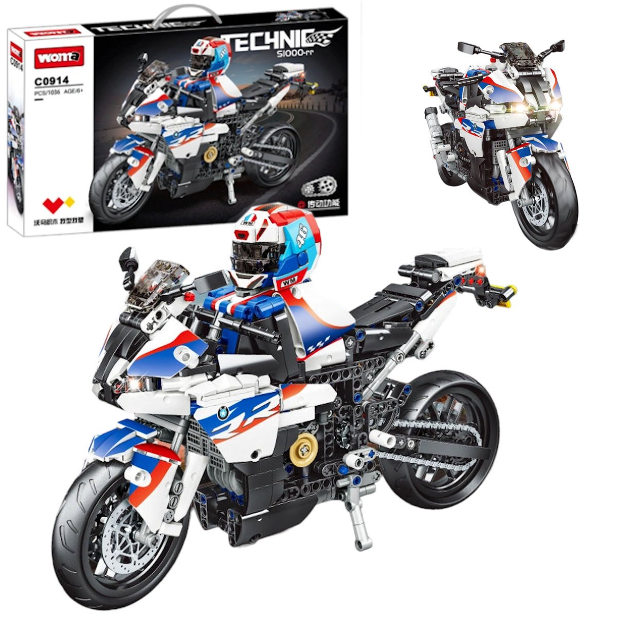 Coil Klocki Konstrukcyjne Technic Zestaw Mega Figurka 1036 Elementów Motocykl Motor